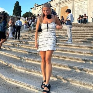 Glassons Contrast Trim Ruched Bow Mini Dress